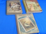 3 Antique Books – Hard Cover – Illustrated : Bellford's Chatterbox 1884 – Worthington's Annual 1886,