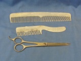 Early 1900 Magnetic Comb & Other Comb & Barber's Weltbekannt Scissor