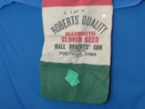 Roberts Quality Mammoth Clover Seed Cloth Bag – Postville IA – 16” x 29 1/2”