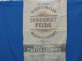 Russell Miller Sunburst Feed Cloth Bag – Minneapolis MN – 19” x 36” - Some Tears/Stains