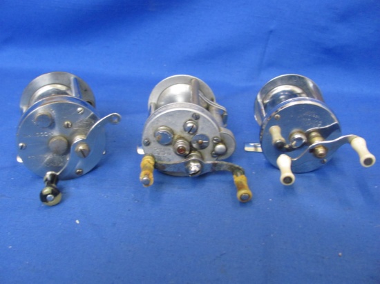 3 Vintage Fishing Reels: Bronson Fleetwing  NO 2475, Pflueger Nobby  No.1963, Southbend No 100-C