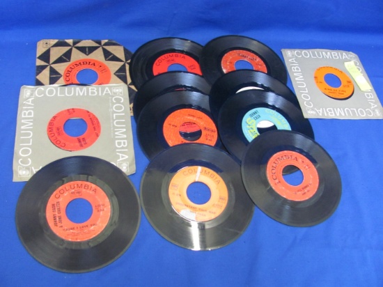 12 Johnny Cash 45 RPM Records – 3 have Jackets