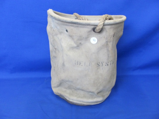 Bell System Linesman Canvas Pail – 12” T – As Shown