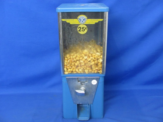 Kiwanis Club Peanut Machine – Metal With Plastic Case – 17 1/4” T - No Key