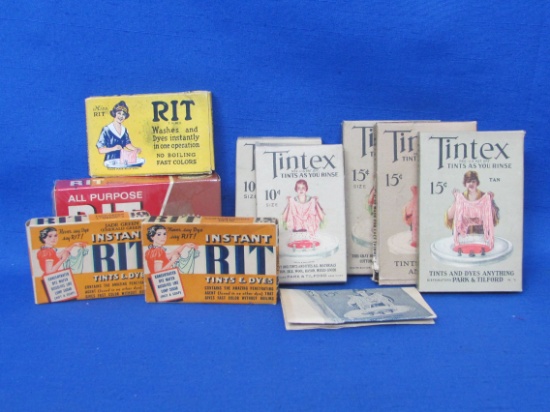 Vintage Rit & Tintex Dye Boxes with Contents – Some go back to the 1920s