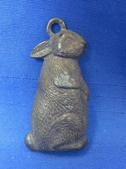 Vintage Silverplate? Bunny Rabbit Rattle – 2 1/4” long – No markings