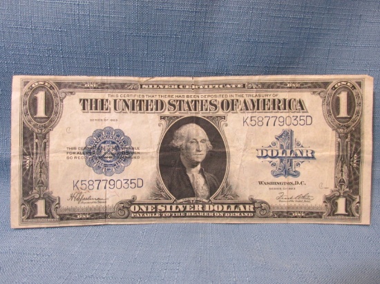 1923 Large $1 Silver Certificate "Horse Blanket" - nice!