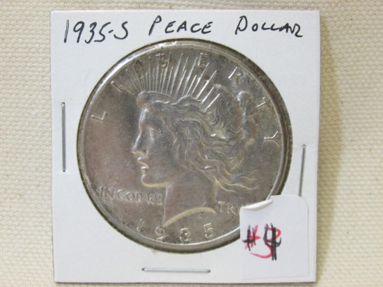 1935-S Peace Silver Dollar, very sharp detail