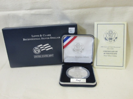2004 Lewis and Clark Silver Dollar coin w/box & COA