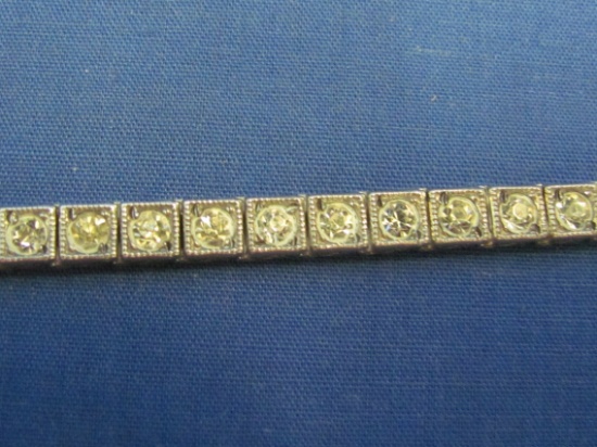 Vintage Sterling Silver & Rhinestone Bracelet – Patent date on clasp 1925 – 7 1/8” long – 9.9 grams