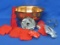 Copper Clad Bowl w Mixed Lot of Cookie Cutters – Plastic & Metal – Bowl is 8 1/2” in diameter