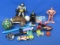 Mixed Lot of Small Toys – Ertl Batman & Superman Figurines – Super Ball – Marbles & more
