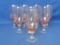 Set of 8 Etched Pink Crystal Wine Glasses – Bohemian Glass – 6 1/2” tall