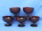 Set of 5 – Anchor Hocking Royal Ruby Sherbet Glasses – 3” tall