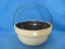 1930's Cook Rite Glazed Stoneware Bowl With Wire Handle – 4 7/8” T – 9 7/8” D
