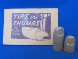 Booklet “Tips on Thumbs” & 2 Painted Aluminum Thumbs for Magician's Tricks
