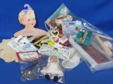 Mixed Lot of Doll Accessories: Clothes Hangers, Mittens, Violin, Glasses – Many new