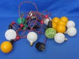 Vintage Christmas Lights Strand – Mixed Bulbs including 1 Bubble Light – Plus extra bulbs