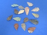 15 Stone Arrowheads – Largest is about 1 1/2” - As shown