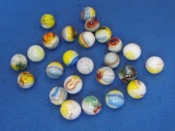 25 “Aquarius” Run Glass Marbles from JABO – Made in the USA