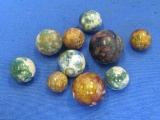 10 Bennington Pottery Marbles – Different Sizes – As shown