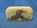 Marble Paper Weight With Loon – 2 3/4” x 3 3/8” - As Shown