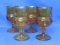 Set of 4 – King's Crown Goblets in Amber by Indiana Glass – 5 3/4” tall