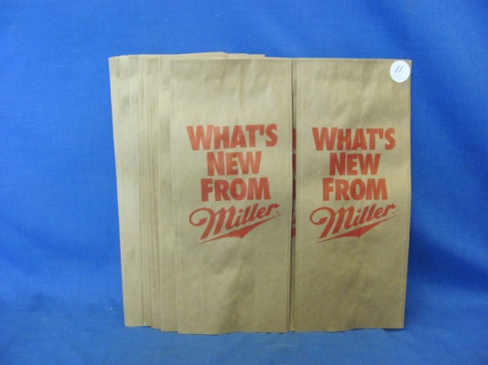 Miller Beer Paper Sacks (25) – What's New From Miller – 4” x 9 3/4” - Unused