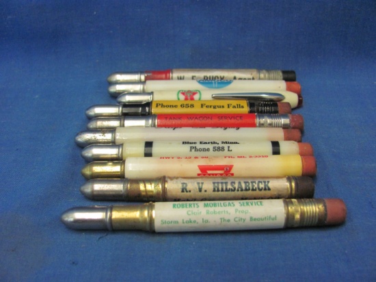Gasoline & Oil Bullet Pencils – Texaco – Conoco – Archer – Mobilgas & Others