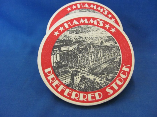 Hamm's Beer Preferred Stock Coasters (30) – 4 1/4” D – As Shown