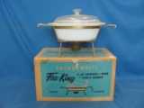 Fire King 1 ½ Quart Casserole & Cover With Candle Warmer – As Shown