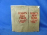 Miller Beer Paper Sacks (25) – What's New From Miller – 4” x 9 3/4” - Unused
