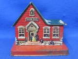 Vintage Tin Litho School PS 23 Bank/Lollipop Holder by US Metal Co. - 5 1/4” wide