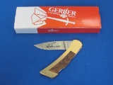 Gerber Folding Sportsman I Knife – Advertising “Schwan's” - Original Box – 6 1/8” long open
