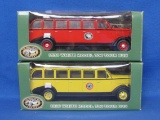2 Open Top Bus Models – 1936 White Model 706 Tour Bus – Scale 1:48 – Die Cast
