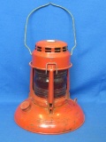 Dietz  No. 40 Traffic Gard Lantern – 7 1/2” tall wo handle – Red – Some paint loss