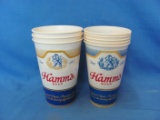 Hamm's Beer Waxed Cups (8) – 16 oz (3) & Smaller Size (5) – Unused – As Shown