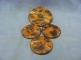 Bakelite Black & Brown Buttons – 2 Sizes – Largest 2” - As Shown