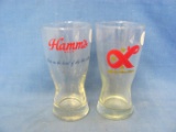 Hamm's & Lucky Beer Glasses (2) – 5 5/8” T – No Chips/Cracks – As Shown