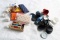 35 Miniature Doll House Items Enamel Cookware, Sewing, Cast Iron, Porcelain
