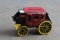 Wells Fargo Stage Coach Diecast Bank 1998 Key & Some Coins inside of Bank