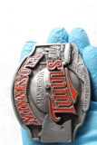 1987 Pewter Minnesota Twins World Champions Belt Buckle 3 1/4