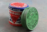 1941 NEVR-DULL Magic Wadding Polish Tin with Product & NOR-V-GEN Oil Paste