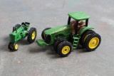 2 Diecast John Deere Tractors 1/128 scale & 1/64 scale