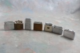 Lot of 7 Vintage Lighters Chesterfield, Royaliter Brass, Schick, Ronson, Continental