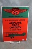 Phillips 66 Aviation Products Porcelain Sign Boeing 40 U.S. Mail Plane Logo