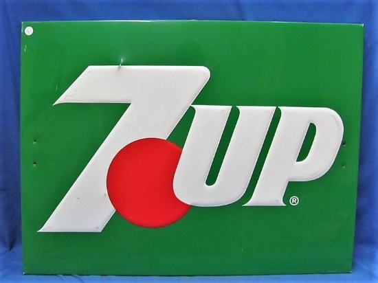 7up Soda Metal Sign – 22 1/2” x 30” - Raised Print – As Shown