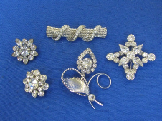 Rhinestone Pins/Brooches – Bar Type by Bogoff, it is 2” long – Good vintage condition