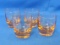 Set of 4 Pink/Orange Cordials or Shot Glasses – Almost 2” tall – Good condition