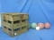 Bocce Balls With Wood Box – 10 1/2” x 10 1/2” - 9 3/4” T – Missing Bottom